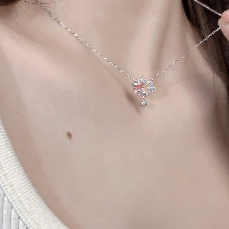 Wholesale Gemini Star Color Necklace Clavicle Chain